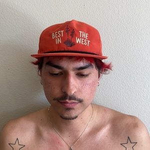 Light red Best in The West Snap back hat